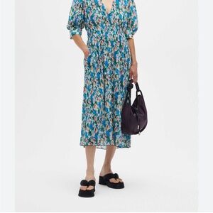 Ganni Vibrant Floral Midi Dress